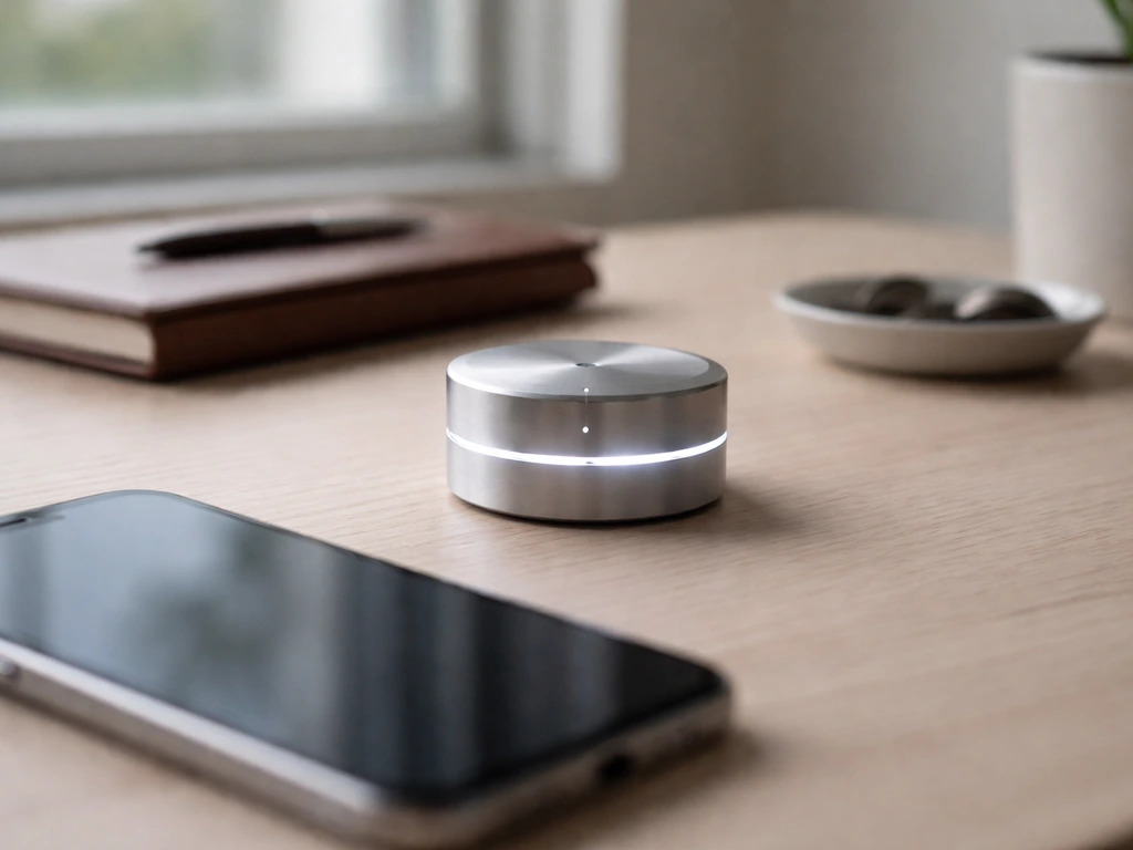 Minimal photo of a desk with a smartphone and a blurred finance dial indicating a $3M–$5M style range concept