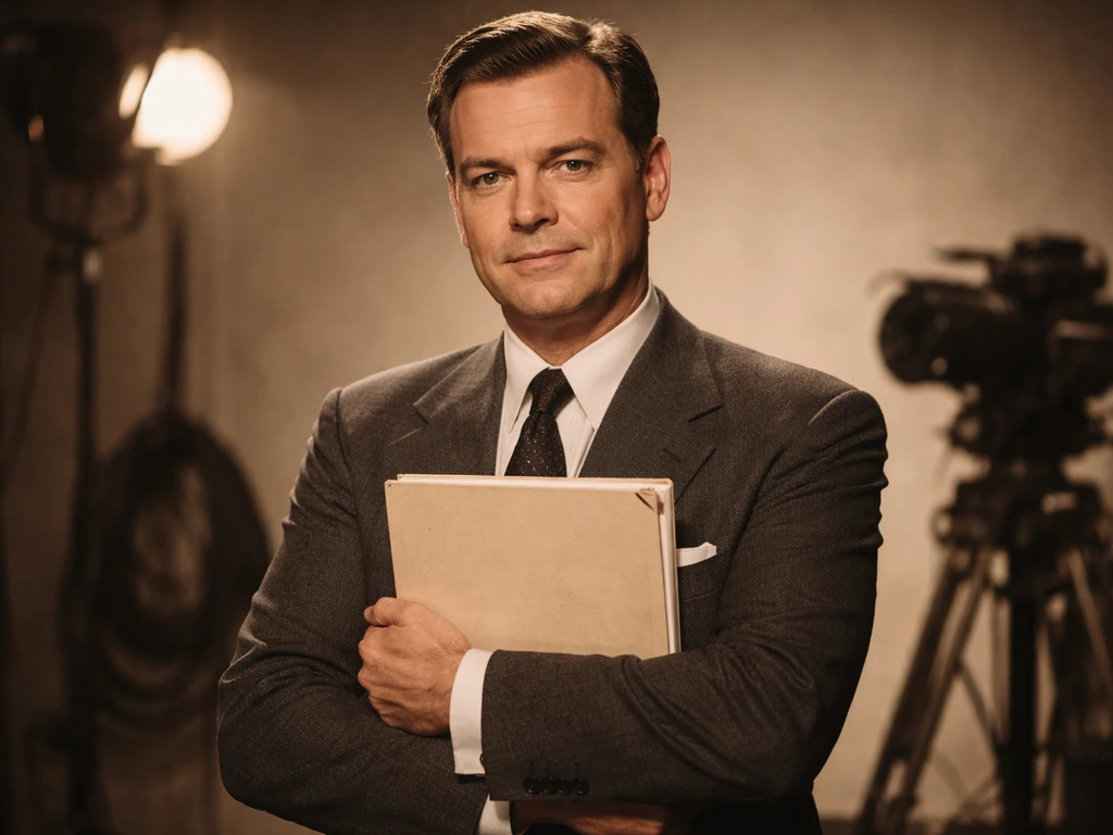 Vintage Hollywood actor at a film studio set, soft lighting and classic wardrobe, disambiguating Billy Chapin