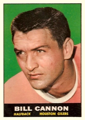 Bill Cannon headshot on a football card